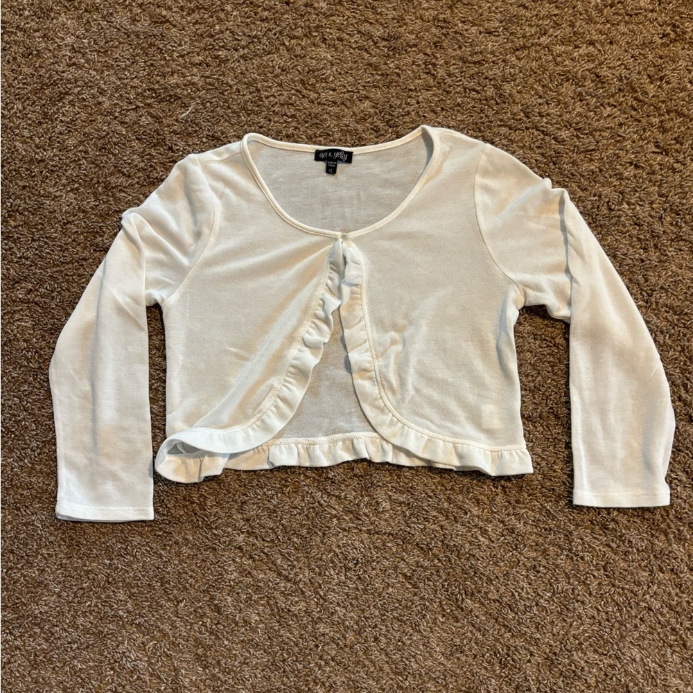 Girl’s Ava & Yelly Bolero Sweater in Cream Size XL